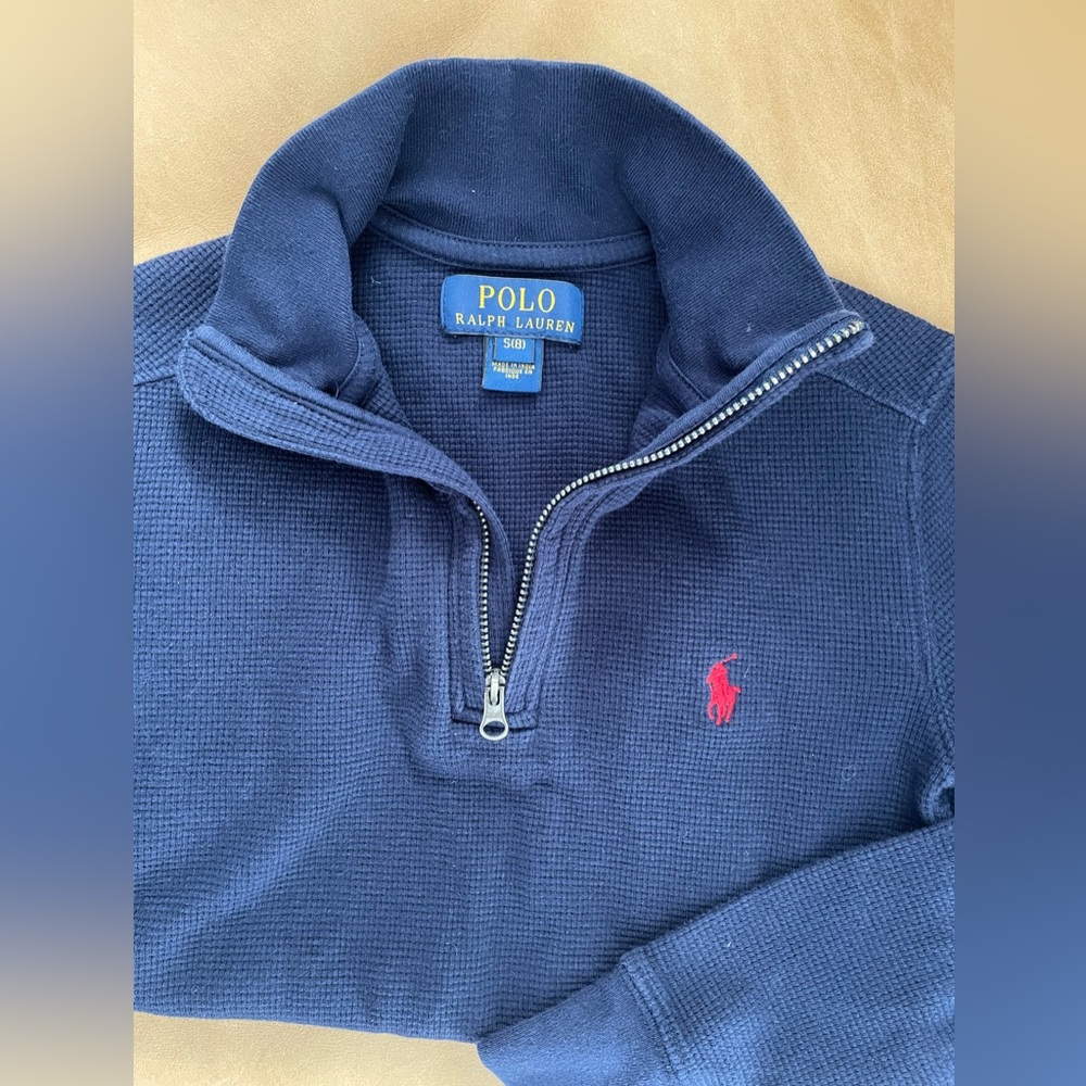 Polo long sleeve knit pullover